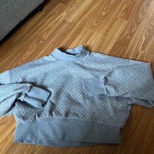 SocialiteGray Turtleneck Sweater with Ribbed Detailing